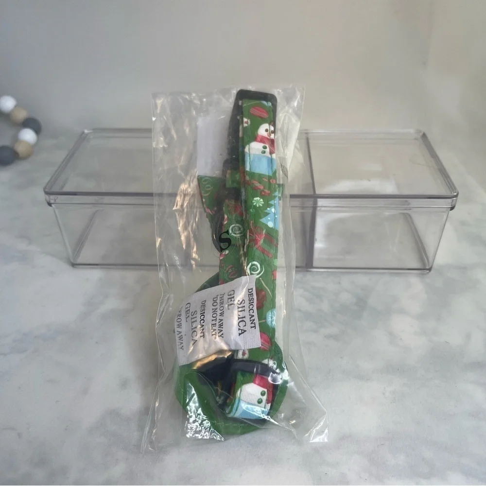 Christmas Dog Collar with Green and Red Design small